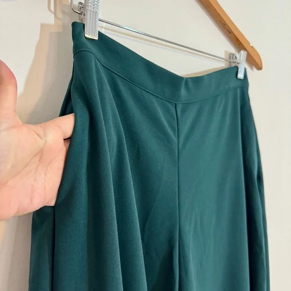 La Femme en Noir Emerald Green Palazzo Wide Leg Pants Gothic Whimsigoth Pinup L - Picture 7 of 10